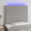 Image de Tête De Lit À Led Gris Clair 100x5x118/128 Cm Tissu Vidaxl