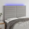 Image de Tête De Lit À Led Gris Clair 144x5x118/128 Cm Tissu Vidaxl