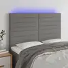 Image de Tête De Lit À Led Gris Foncé 144x5x118/128 Cm Tissu Vidaxl