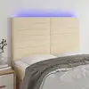 Image de Tête De Lit À Led Crème 144x5x118/128 Cm Tissu Vidaxl