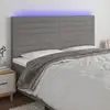 Image de Tête De Lit À Led Gris Foncé 160x5x118/128 Cm Tissu Vidaxl