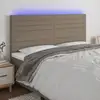 Image de Tête De Lit À Led Taupe 180x5x118/128 Cm Tissu Vidaxl
