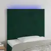 Image de Tête De Lit À Led Vert Foncé 80x5x118/128 Cm Velours Vidaxl