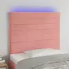 Image de Tête De Lit À Led Rose 80x5x118/128 Cm Velours Vidaxl