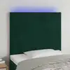 Image de Tête De Lit À Led Vert Foncé 90x5x118/128 Cm Velours Vidaxl