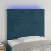 Image de Tête De Lit À Led Bleu Foncé 100x5x118/128 Cm Velours Vidaxl