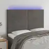 Image de Tête De Lit À Led Gris Foncé 144x5x118/128 Cm Velours Vidaxl