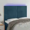 Image de Tête De Lit À Led Bleu Foncé 144x5x118/128 Cm Velours Vidaxl