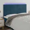 Image de Tête De Lit À Led Bleu Foncé 160x5x118/128 Cm Velours Vidaxl