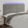 Image de Tête De Lit À Led Gris Clair 180x5x118/128 Cm Velours Vidaxl