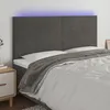 Image de Tête De Lit À Led Gris Foncé 180x5x118/128 Cm Velours Vidaxl