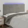 Image de Tête De Lit À Led Gris Clair 200x5x118/128 Cm Velours Vidaxl