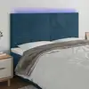 Image de Tête De Lit À Led Bleu Foncé 200x5x118/128 Cm Velours Vidaxl