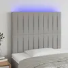 Image de Tête De Lit À Led Gris Clair 100x5x118/128 Cm Tissu Vidaxl