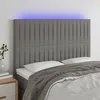 Image de Tête De Lit À Led Gris Foncé 144x5x118/128 Cm Tissu Vidaxl