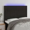 Image de Tête De Lit À Led Noir 144x5x118/128 Cm Tissu Vidaxl
