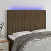 Image de Tête De Lit À Led Marron Foncé 144x5x118/128 Cm Tissu Vidaxl