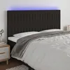Image de Tête De Lit À Led Noir 160x5x118/128 Cm Tissu Vidaxl