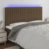 Image de vidaXL Tête de Lit à LED Meuble de Chambre à Coucher Accessoire de Lit Double Tête de Cadre de Lit Intérieur Marron Foncé 3122671