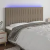 Image de Tête De Lit À Led Taupe 180x5x118/128 Cm Tissu Vidaxl