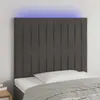 Image de Tête De Lit À Led Gris Foncé 80x5x118/128 Cm Velours Vidaxl