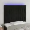 Image de Tête De Lit À Led Noir 80x5x118/128 Cm Velours Vidaxl