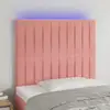 Image de Tête De Lit À Led Rose 80x5x118/128 Cm Velours Vidaxl