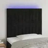 Image de Tête De Lit À Led Noir 100x5x118/128 Cm Velours Vidaxl