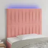 Image de Tête De Lit À Led Rose 100x5x118/128 Cm Velours Vidaxl