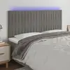 Image de Tête De Lit À Led Gris Clair 160x5x118/128 Cm Velours Vidaxl