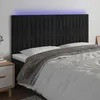 Image de vidaXL Tête de Lit à LED Meuble de Chambre à Coucher Accessoire de Lit Double Tête de Cadre de Lit Intérieur Noir 3122718