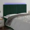 Image de Tête De Lit À Led Vert Foncé 160x5x118/128 Cm Velours Vidaxl
