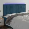 Image de Tête De Lit À Led Bleu Foncé 160x5x118/128 Cm Velours Vidaxl