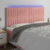 Image de Tête De Lit À Led Rose 160x5x118/128 Cm Velours Vidaxl
