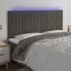 Image de Tête De Lit À Led Gris Foncé 180x5x118/128 Cm Velours Vidaxl
