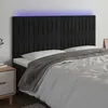 Image de Tête De Lit À Led Noir 180x5x118/128 Cm Velours Vidaxl