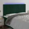 Image de Tête De Lit À Led Vert Foncé 200x5x118/128 Cm Velours Vidaxl