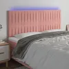 Image de Tête De Lit À Led Rose 200x5x118/128 Cm Velours Vidaxl