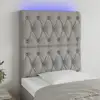 Image de Tête De Lit À Led Gris Clair 80x7x118/128 Cm Tissu Vidaxl