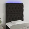 Image de Tête De Lit À Led Noir 80x7x118/128 Cm Tissu Vidaxl
