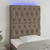 Image de Tête De Lit À Led Taupe 80x7x118/128 Cm Tissu Vidaxl