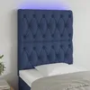 Image de Tête De Lit À Led Bleu 80x7x118/128 Cm Tissu Vidaxl