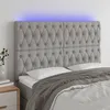 Image de Tête De Lit À Led Gris Clair 144x7x118/128 Cm Tissu Vidaxl