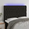 Image de Tête De Lit À Led Noir 144x7x118/128 Cm Tissu Vidaxl
