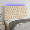 Image de Tête De Lit À Led Crème 144x7x118/128 Cm Tissu Vidaxl