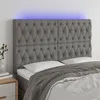 Image de Tête De Lit À Led Gris Foncé 160x7x118/128 Cm Tissu Vidaxl
