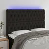 Image de Tête De Lit À Led Noir 160x7x118/128 Cm Tissu Vidaxl