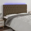 Image de Tête De Lit À Led Marron Foncé 180x7x118/128 Cm Tissu Vidaxl