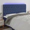 Image de Tête De Lit À Led Bleu 180x7x118/128 Cm Tissu Vidaxl