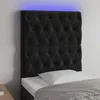 Image de Tête De Lit À Led Noir 80x7x118/128 Cm Velours Vidaxl